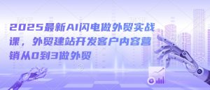 2025最新AI闪电做外贸实战课，外贸建站开发客户内容营销从0到3做外贸_网创资源库