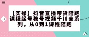 【实操】抖音直播带货陪跑课程起号稳号视频千川全系列，从0到1课程陪跑_网创资源库