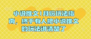 小说推文1月份玩法指南，终于有人把小说推文的玩法讲清楚了!_网创资源库
