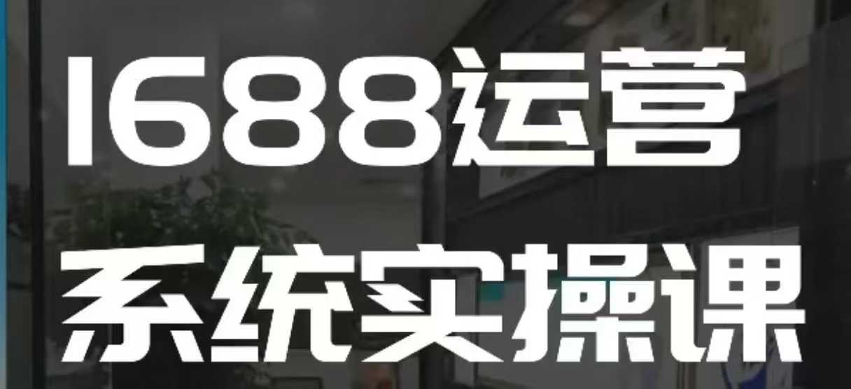 1688高阶运营系统实操课，快速掌握1688店铺运营的核心玩法_网创资源库