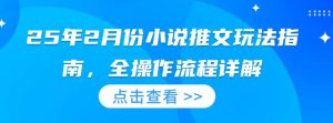 25年2月份小说推文玩法指南，全操作流程详解_网创资源库