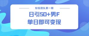 男粉引流新方法不违规，当日即可变现_网创资源库