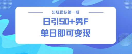男粉引流新方法不违规，当日即可变现_网创资源库