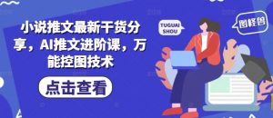 小说推文最新干货分享，AI推文进阶课，万能控图技术_网创资源库