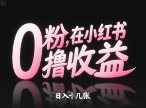 0粉在小红书撸收益，日入几张_网创资源库