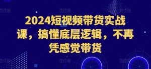 2024短视频带货实战课，搞懂底层逻辑，不再凭感觉带货_网创资源库