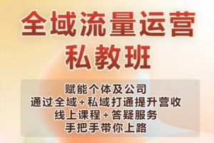 全域流量运营操盘课，赋能个体及公司通过全域+私域打通提升营收_网创资源库