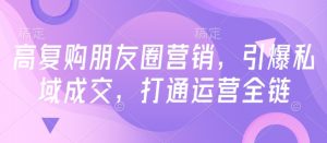 高复购朋友圈营销，引爆私域成交，打通运营全链_网创资源库