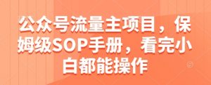 公众号流量主项目，保姆级SOP手册，看完小白都能操作_网创资源库