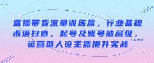 直播带货流量训练营，行业基础术语扫盲，起号及账号破层级，运营型人设主播提升实战_网创资源库