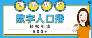 简单制作数字人口播轻松引流500+精准创业粉【揭秘】_网创资源库