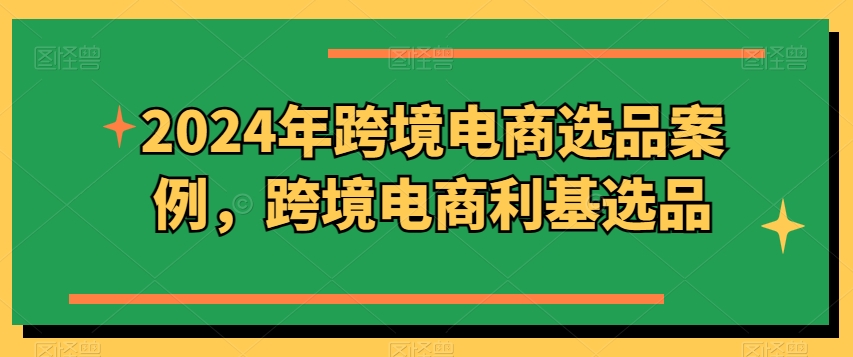 2024年跨境电商选品案例，跨境电商利基选品（更新11月）_网创资源库