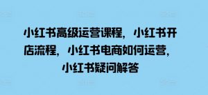 小红书高级运营课程，小红书开店流程，小红书电商如何运营，小红书疑问解答_网创资源库