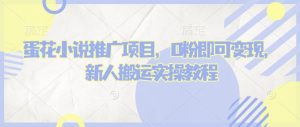 蛋花小说推文项目，0粉即可变现，新人搬运实操教程_网创资源库