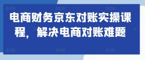 电商财务京东对账实操课程，解决电商对账难题_网创资源库