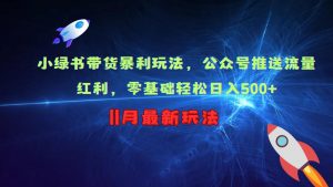 小绿书带货暴利玩法，公众号推送流量红利，零基础轻松日入500+_网创资源库