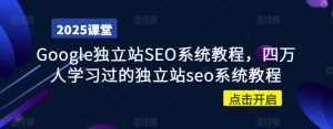 Google独立站SEO系统教程，四万人学习过的独立站seo系统教程_网创资源库