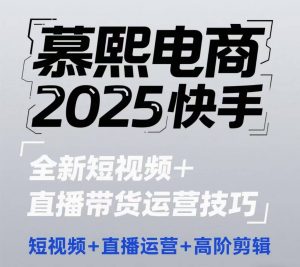 2025快手短视频+直播带货运营技巧，​短视频、直播运营、高阶剪辑_网创资源库