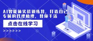 AI智能体实战训练营，打造自己专属的代理助理，替你干活_网创资源库