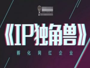 IP独角兽，孵化网红企业，ip教程_网创资源库
