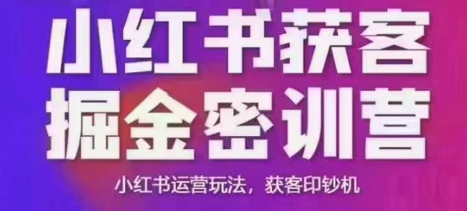 小红书获客掘金线下课，录音+ppt照片，小红书运营玩法，获客印钞机_网创资源库