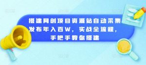 搭建网创项目资源站自动采集发布年入百W，实战全流程，手把手教你搭建【揭秘】_网创资源库