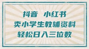 抖音小红书卖小学生教辅资料，操作简单，小白也能轻松上手，一个月利润1W+_网创资源库