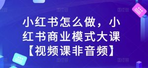 小红书怎么做，小红书商业模式大课【视频课非音频】_网创资源库