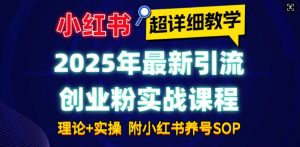2025年最新小红书引流创业粉实战课程【超详细教学】小白轻松上手，月入1W+，附小红书养号SOP_网创资源库