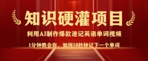 知识硬灌，10秒钟让你记住一个单词，3分钟一个视频，日入多张不是梦_网创资源库