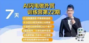 AI闪电做外贸训练营第22期：Al快速选品+小白1小时完成独立站搭建+10分钟获取200个客户等_网创资源库