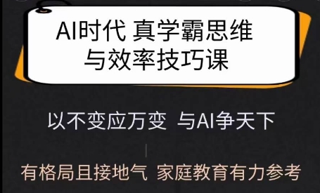 Ai时代真学霸思维与学习方法课，有格局且接地气，家庭教育有力参考_网创资源库