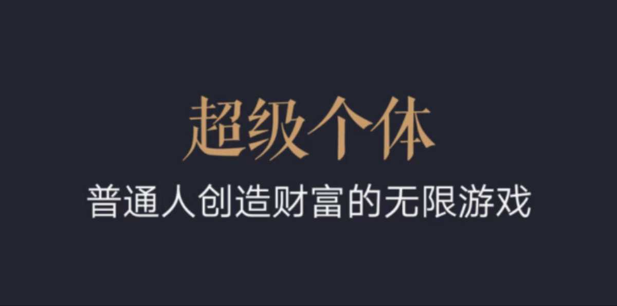 超级个体：2024-2025翻盘指南，普通人创造财富的无限游戏_网创资源库