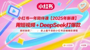 小红书一年陪伴课【2025年新课】，用短视频+deepSeek打爆款，史上最干货的小红书店铺爆款课程_网创资源库