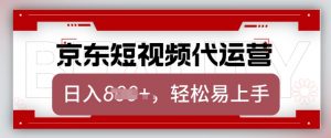 京东带货代运营，2025年翻身项目，只需上传视频，单月稳定变现8k【揭秘】_网创资源库