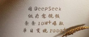 用DeepSeek做疗愈视频，条条10W+爆款，单日变现多张_网创资源库