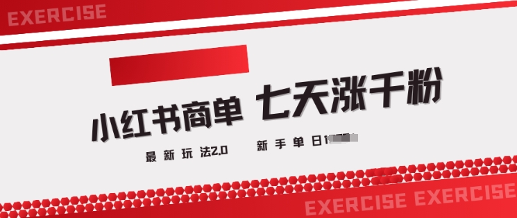 小红书商单2.0最新玩法，3天涨千粉单日变现多张_网创资源库