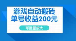 游戏自动搬砖，单号收益2张，可批量放大【揭秘】_网创资源库