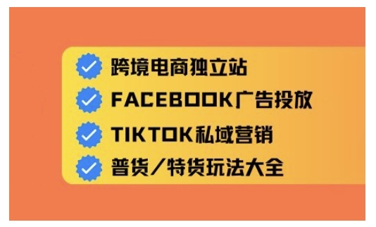 跨境电商独立站及全域流量营销，从0基础快速入门并精通跨境电商运营_网创资源库