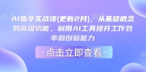 AI指令实战课(更新2月)，从基础概念到高级功能，利用AI工具提升工作效率和创新能力_网创资源库