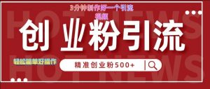 快手被动引流创业粉500+的玩法，3分钟制作好一个引流视频，轻松简单好操作【揭秘】_网创资源库