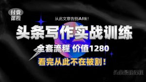 11月最新头条1280付费课程，手把手教你日入300+  教你写一篇没有“AI味的文章”，附赠独家指令【揭秘】_网创资源库
