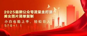 2025最新公众号流量主打法，美女图片简单复制，小白也能上手，轻松日入5张_网创资源库