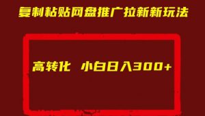 复制粘贴网盘推广拉新新玩法高转化小白日入300+【揭秘】_网创资源库