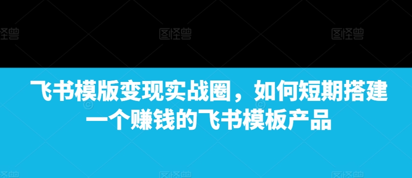 飞书模版变现实战圈，如何短期搭建一个赚钱的飞书模板产品_网创资源库