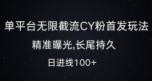 单平台无限截流创业粉首发玩法，精准曝光，长尾持久，日引流100+【揭秘】_网创资源库