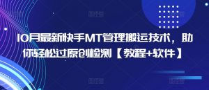 10月最新快手MT管理搬运技术，助你轻松过原创检测【教程+软件】_网创资源库