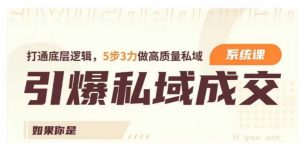 引爆私域成交力系统课，打通底层逻辑，5步3力做高质量私域_网创资源库