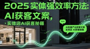 2025实体强效率方法：AI批量产出获客文案，实体店AI获客秘籍_网创资源库