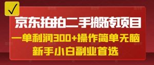 京东拍拍二手搬砖项目，一单纯利润3张，操作简单，小白兼职副业首选_网创资源库
